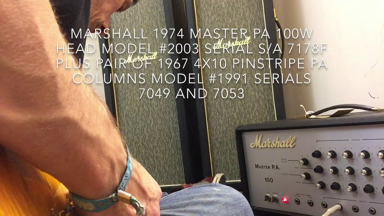 Marshall 1974 JMP Master PA 100w Head plus 1967 4x10 PA Columns