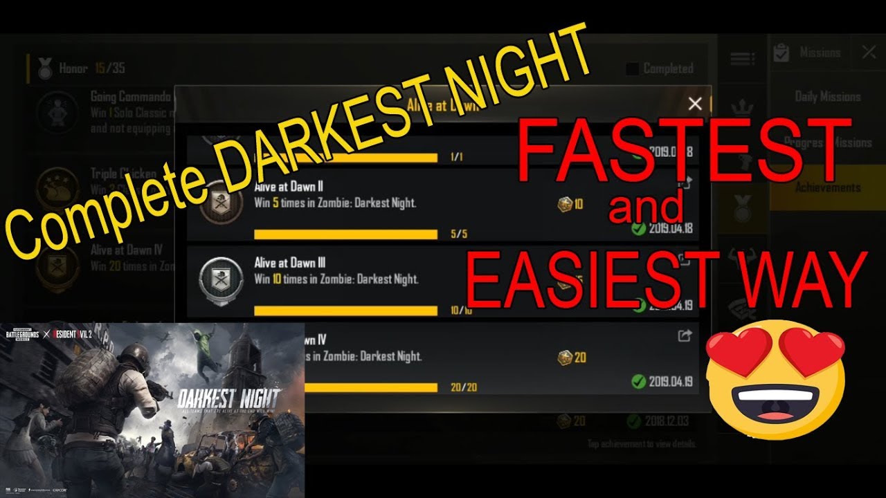 DARKEST NIGHT : Faster & Easier Tricks to Complete the Achievement "ALIVE At DAWN"