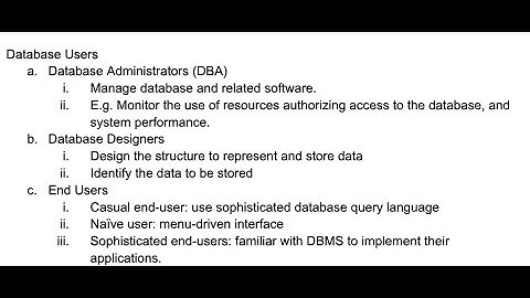 Introduction to Database Management Systems : Database Users (admin, designers, end) & Data Models
