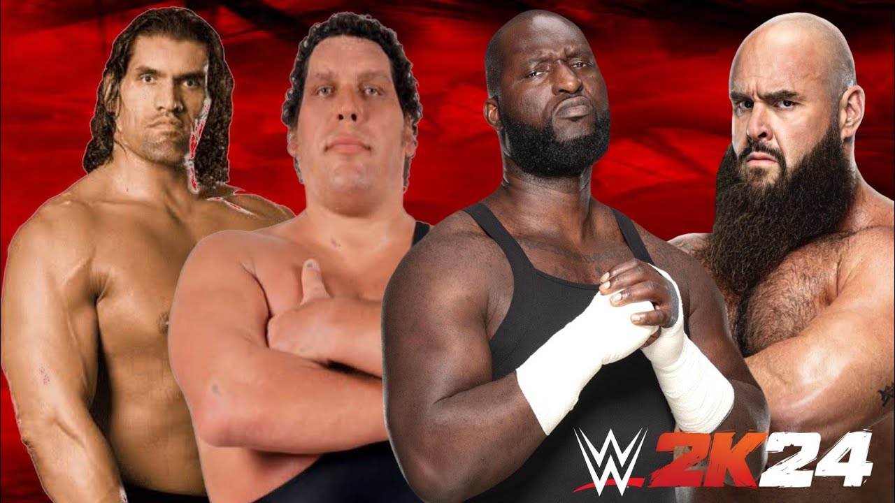 Great Khali Vs Andre Vs Omos Vs Braun Strowman | Gaint Brawl | WWE2K24