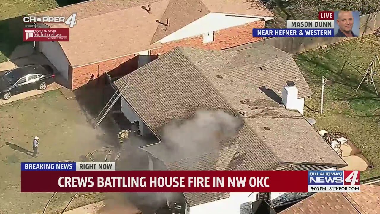 Crews battling house fire in NW OKC - YouTube