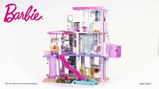 Barbie Dreamhouse 3 75 Ft Dollhouse With Pool, Slide, Elevator, Lights & Sounds   Demo