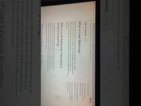 Load Balancing in Cloud Computing