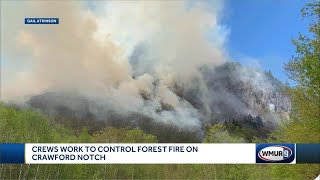 Crews work to control forest fire on Crawford Notch