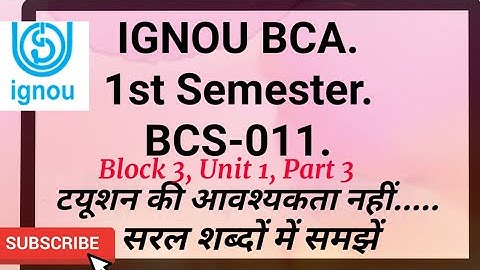 IGNOU BCA-BCS-011,Block 3 ,Unit 1 PART 3 , Internet and its Software Components