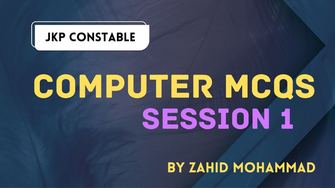 JKP CONSTABLE COMPUTER MCQ SESSION 1 | #jkpconstable #jkssb - YouTube