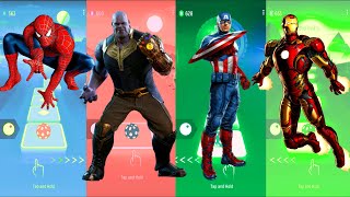 Spiderman 🆚 Thanos 🆚 Captain America 🆚 Iron Man | Marvel Heroes | Tiles Hop Fun Ball