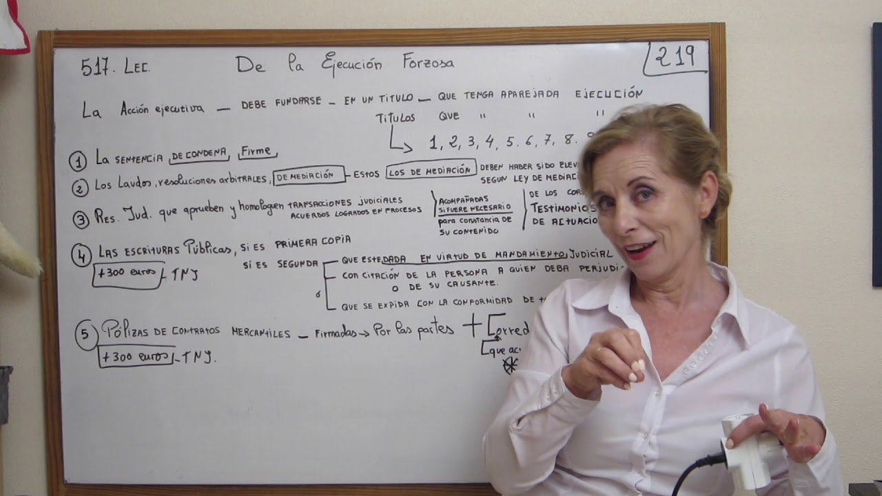 219.-DE LA EJECUCIÓN FORZOSA, primera parte