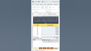 ✅MIRR Function in excel | How to find MIRR |  #excel #excelfunction#shorts #shortvideo