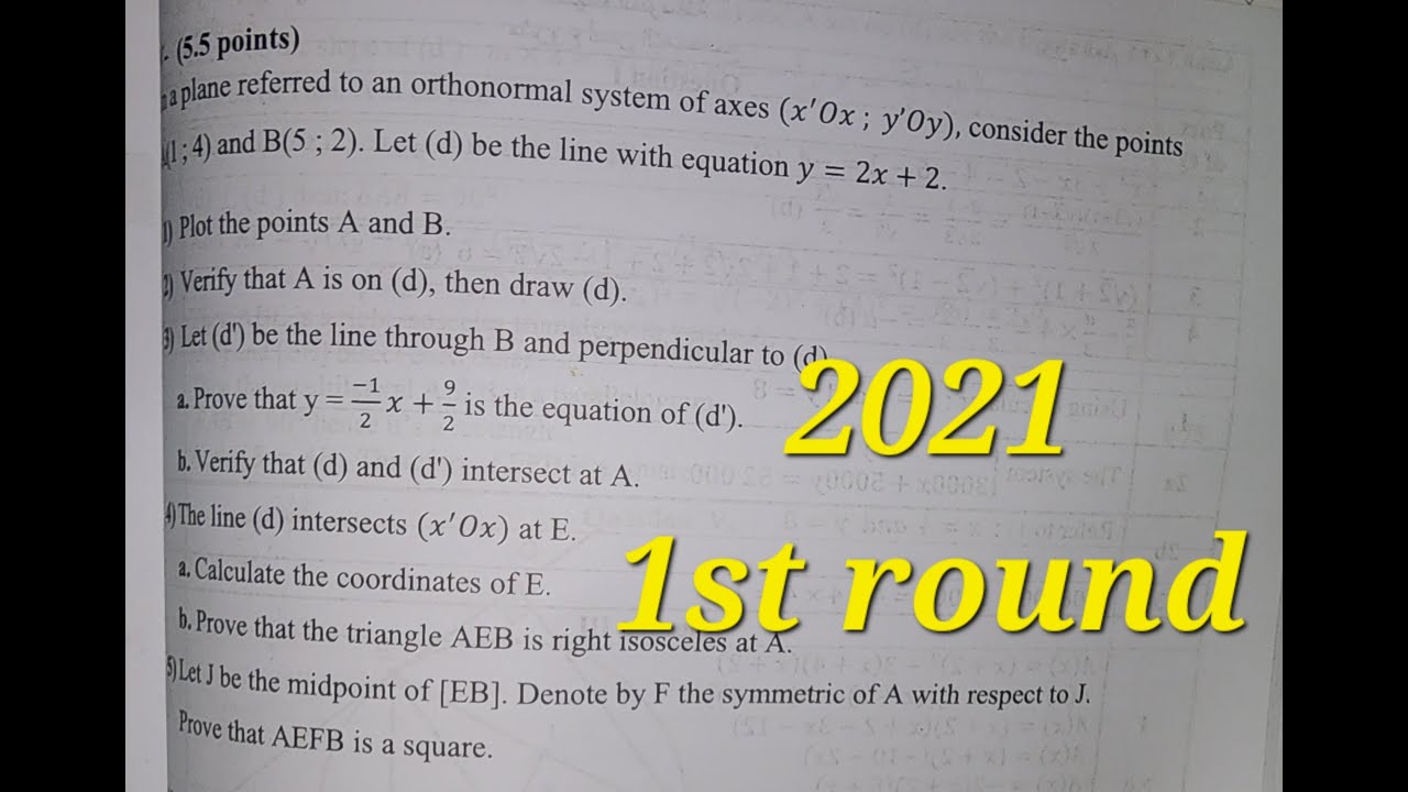#math #2021 #1st #round #orthonormal #system Ex. IV #lebanon #palastine #syria #grade 9 #whatsapp