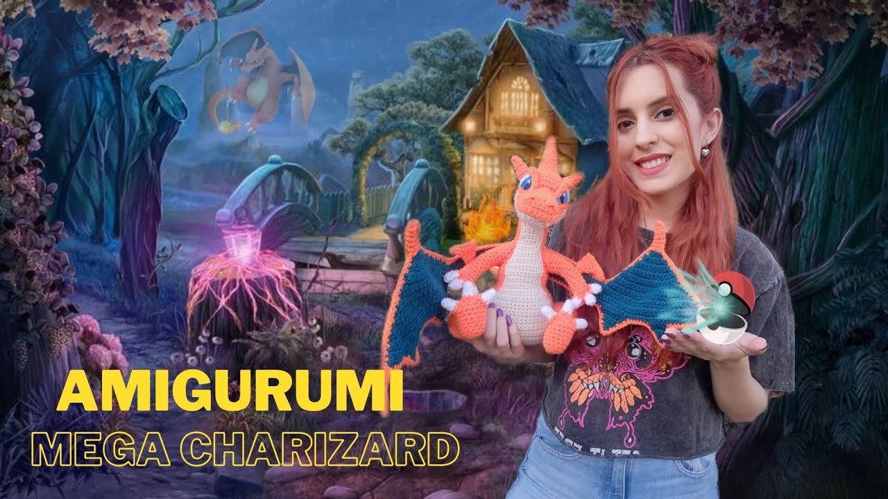 MEGA CHARIZARD AMIGURUMI | Parte 1 | Cuerpo- Cabeza- Hocico- Mandibula - 🧡🔥  #pokemon #amigurumi