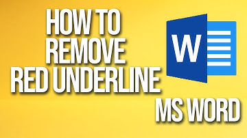 How To Remove Red Underline Microsoft Word Tutorial
