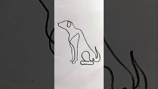 Draw a dog from one line art #shorts #viral #drawing