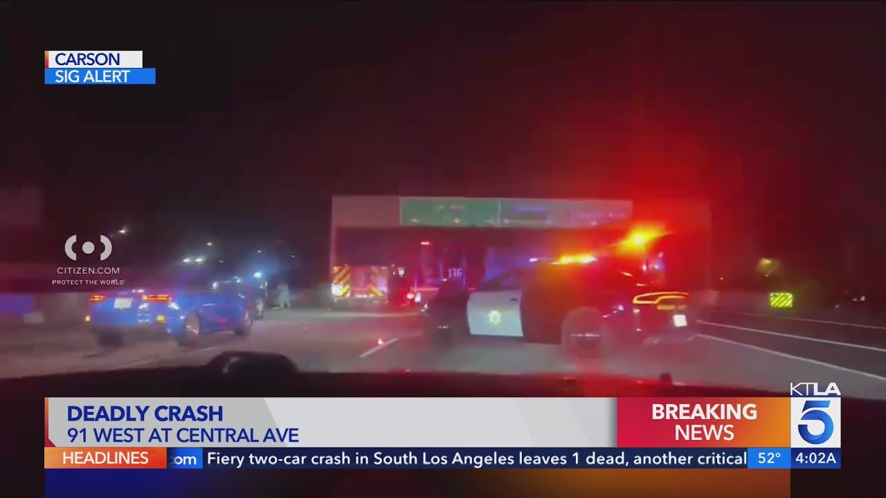 At least 1 person killed in crash on 91 Freeway in Carson