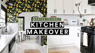 DIY KITCHEN MAKEOVER (Renter Friendly) ✨ DIY Backsplash + Wallpaper!