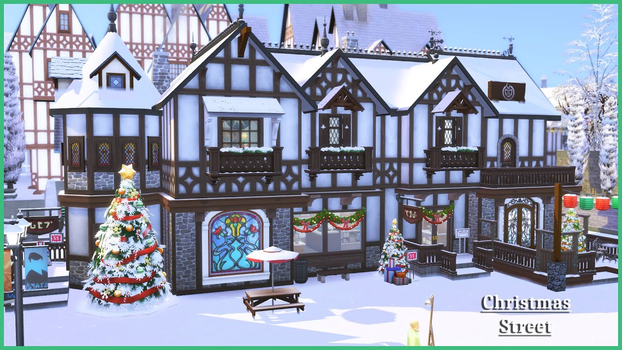 Christmas Shopping Street | Community Build | The Sims 4 - YouTube