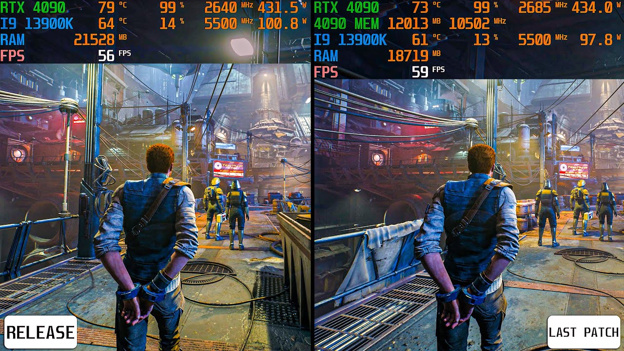 Star Wars Jedi Survivor Release Vs Last Patch - RTX 4090 | i9 13900k ...