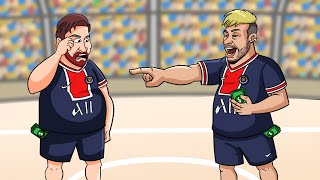 Messi VS Neymar as fatty in psg - Funny bellylaugh animation