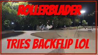 CRAZY ASIAN GUY TRIES BACKFLIP ON ROLLERBLADES 4K