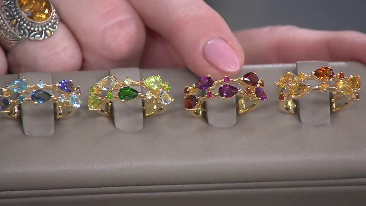 Multi-Gemstone Band Ring, 1.65 cttw, Sterling Silver on QVC - YouTube