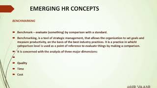 BENCHMARKING | EMERGING HR CONCEPTS | PART 1
