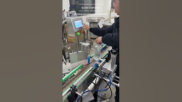 Automatic Double Sided Adhesive Sticker Labeling Machine for Cans and Round Bottles #machine #shorts