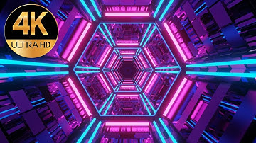 10 Hour TV VJ LOOP NEON Hexagon Metallic Color Abstract Background Video windows 11, 4k Screensaver