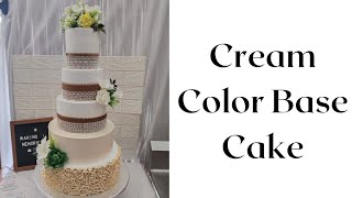 Wedding Cake With Cream Color Base Cake ( Yellow + Brown ) screenshot 5