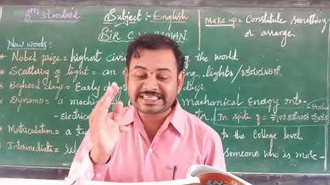 8th standard ENGLISH.. prose-2 SIR C V RAMAN{part-1}