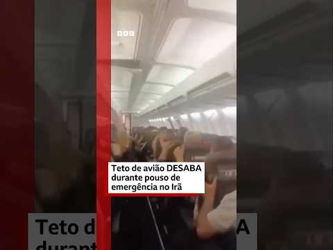 Avião sofre pane e teto desaba durante pouso de emergência no Irã ⚠️✈️