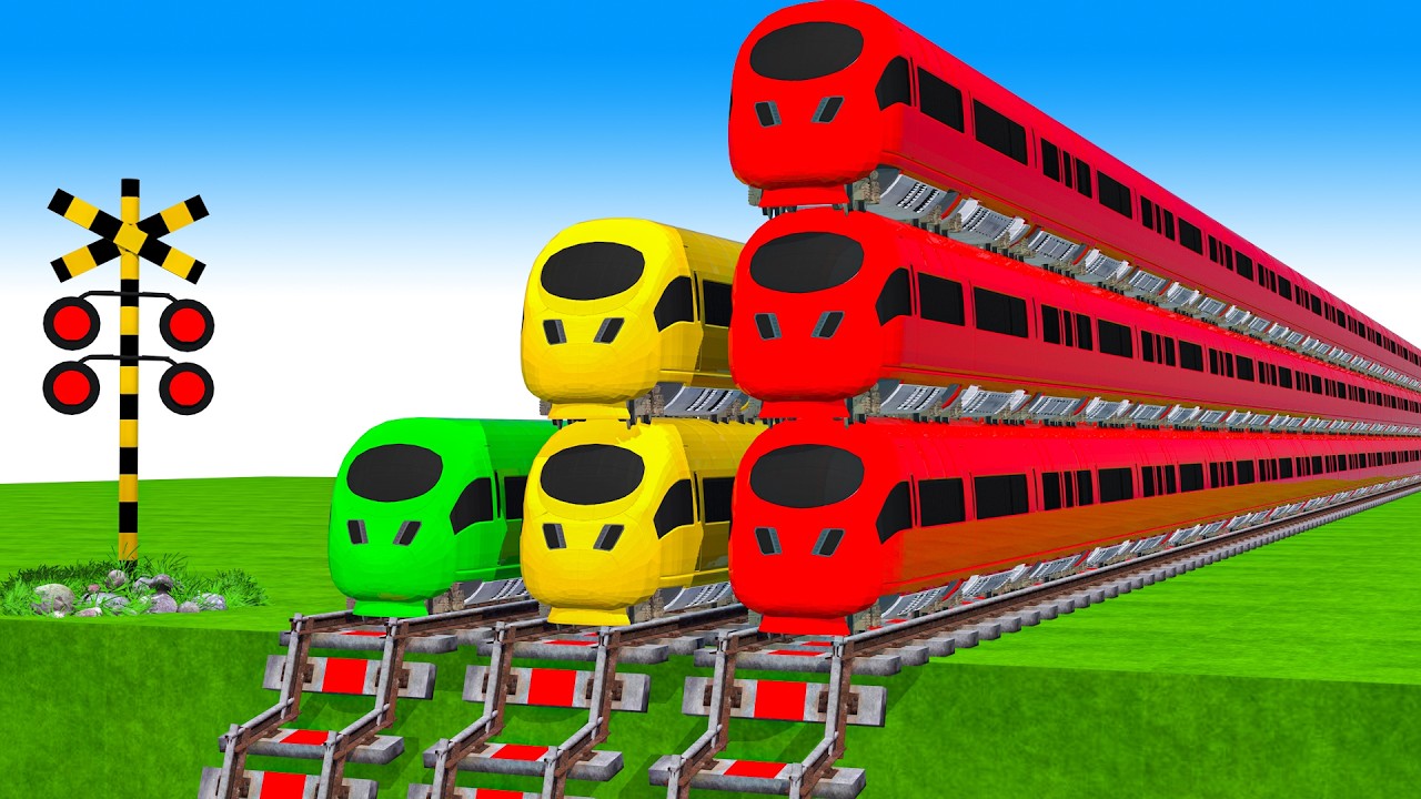 踏切アニメ】複雑な電車 5 Trains 2025 Climbing Pynamid 🚦 Fumikiri