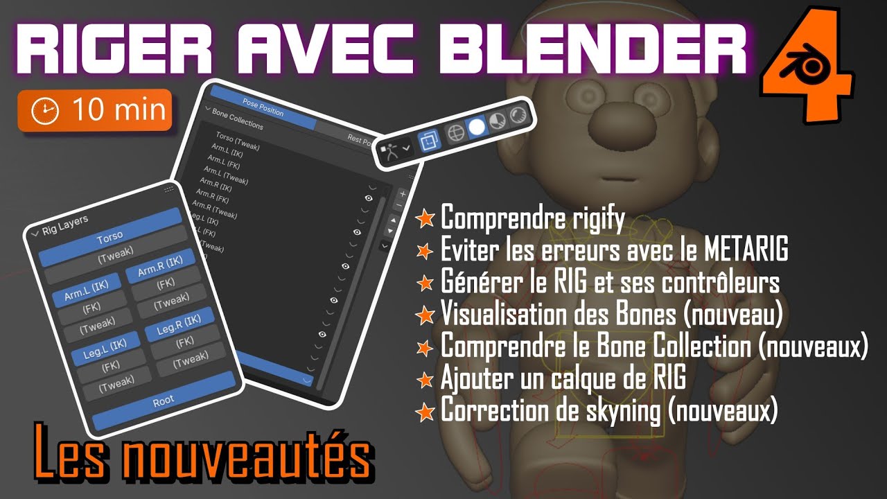 Nouveautés Blender 4 et Rigify Tutoriel Gratuit en français YouTube