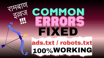 How to fix ads.txt and robots.txt errors #adsense #blogger @SpreadingGyanOfficial