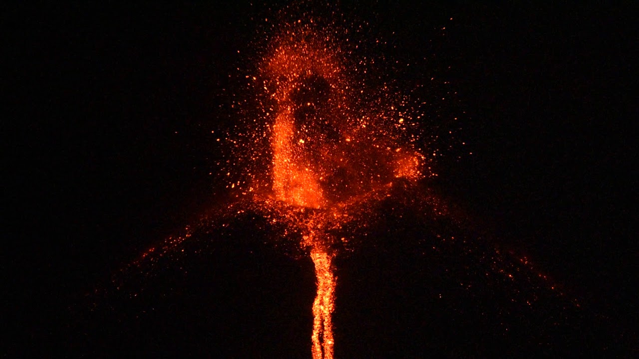 Best evening show on the beach of Krakatoa volcano  YouTube