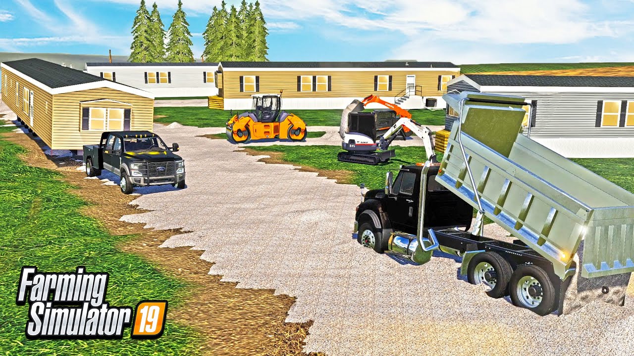 CONSTRUCTING A MOBILE HOME PARK! (HAULING HOMES & SPREADING GRAVEL) | FARMING SIMULATOR 2019 CONSTRUCTING A MOBILE HOME PARK! (HAULING HOMES & SPREADING GRAVEL) | FARMING SIMULATOR 2019