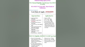 NTA NEET UG Admissions 2025 Apply Online Form for MBBS / BDS Course #nta #neetexam #neetaspirants
