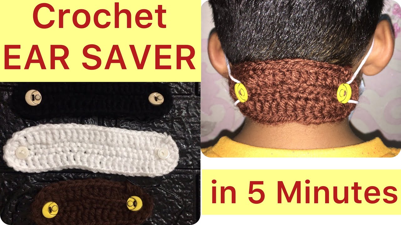 How to Crochet EAR SAVER for Face Mask in 5 Minutes || Easy Tutorial