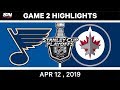 NHL Highlights | St. Louis Blues vs Winnipeg Jets, Game 2 – Apr 12, 2019