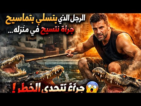 الرجل الذي يتسل ى بتماسيح في منزله جرأة تتحدى الخطر 