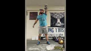 101 Rep Sprint !  KETTLEBELL SNATCH 28kg only  One Hand Switch