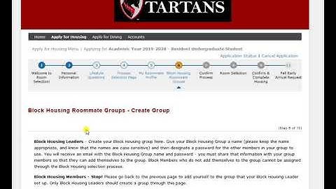 Carnegie Mellon University Room Selection 2019: Block Housing Instructional Video