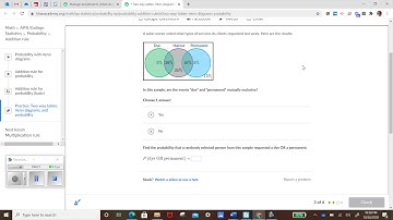 Probability: Khan Academy: two way tables and Venn diagrams