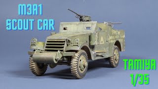 Tamiya Бронеавтомобиль M3A1 Scout car 1/35. Сборка и покраска масштабной модели.