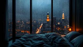 Deep Sleep Calm Relief | Distorted Rainy Window Face Scene | Heavy Rain Sounds for Relaxation Video!