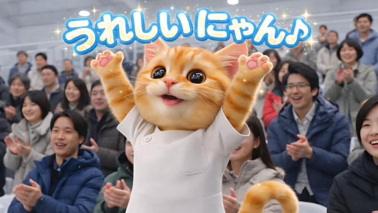 【2回も嬉しいことが？】AI猫の整体師がフィギュアスケーターのもとへ出張マッサージに行く1日に密着。