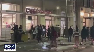 Cleanup underway for Dallas businesses vandalized after Friday night's George Floyd protest