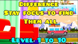 Differences level 1 to 10 walkthrough