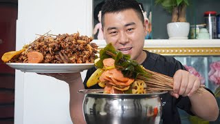 【超小厨】鸡胗+肥肠，做四川名吃“钵钵鸡”，狂撸180串，高兴到唱黄梅戏！