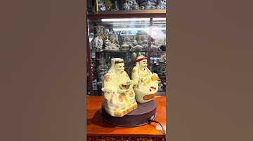 Tượng Thần Tài Thổ Địa Sứ Men Vàng Ngà Bát Tràng #tuongthantaithodia