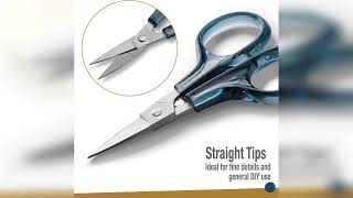 Overview: Detail Craft Scissors Set (2 pcs) Curved and Straight, Sharp, Compact | Sewing, Embroi...
